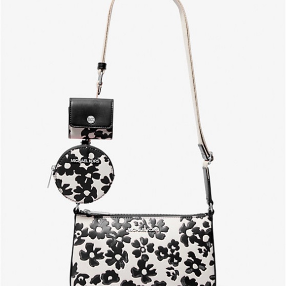 Michael Kors Handbags - NEW Michael Kors Black and White Floral Women's Bag
